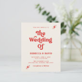Papier Budget Retro Super les années 70 Ivory Red Wedding (Debout devant)