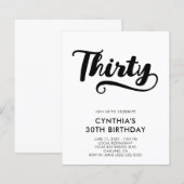 Papier Budget Retro Swash Bold Script 30e Anniversaire (Devant / Derrière)