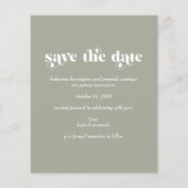 Papier Budget Retro Typographie Sage vert Enregistrer la  (Dos)