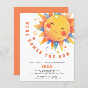 Papier Budget Retro Voici Le Fils Baby shower invitation