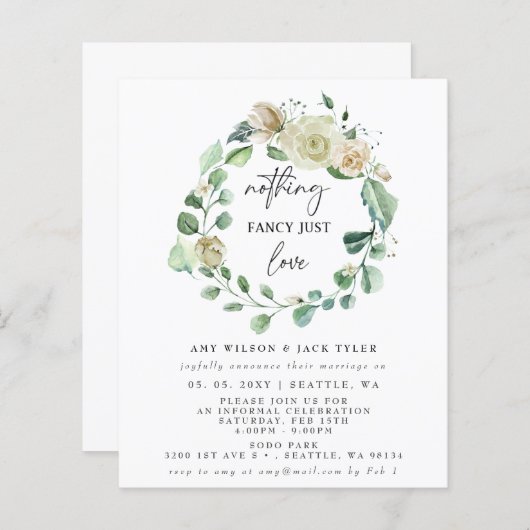 Papier Budget Rien De Fancy Just Love Faire-part (Devant / Derrière)