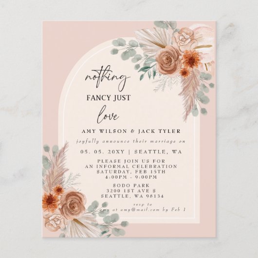 Papier Budget Rien De Fancy Just Love Faire-part (Devant)