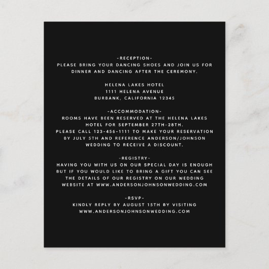 Papier Budget Rien De Plus Détails Faire-part de mariage (Dos)