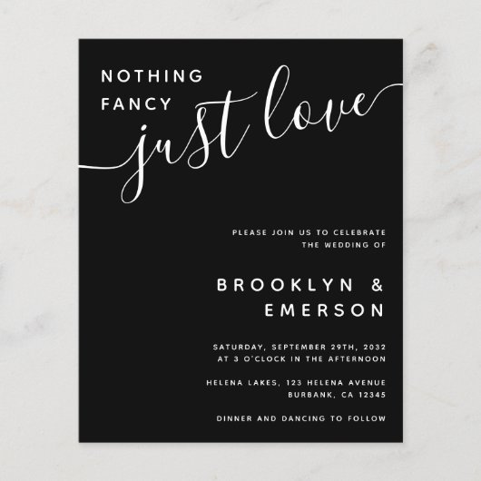 Papier Budget Rien De Plus Détails Faire-part de mariage (Devant)