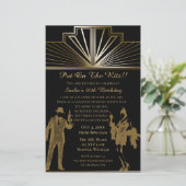 Papier Budget Roaring 20 flapper girl gangster Invitation (Debout devant)