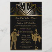 Papier Budget Roaring 20 flapper girl gangster Invitation (Devant)