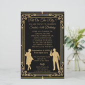 Papier Budget Roaring 20 flapper girl gangster invitation (Debout devant)