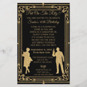 Papier Budget Roaring 20 flapper girl gangster invitation (Devant)