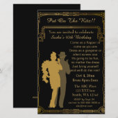 Papier Budget Roaring 20 flapper girl gangster Invitation (Devant / Derrière)