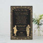 Papier Budget Roaring 20 flapper girl gangster Invitation (Debout devant)