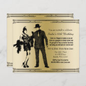 Papier Budget Roaring 20 flapper girl gangster Invitation (Devant / Derrière)
