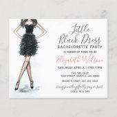 Papier Budget Robe Noire Bachelorette Fête Invitation (Devant)