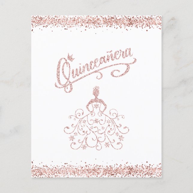 Papier BUDGET Robe Parties scintillant rose Quinceañera I (Devant)