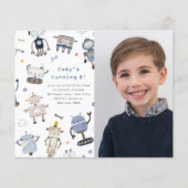 Papier Budget Robot Anniversaire Fête Photo Invitation (Devant)