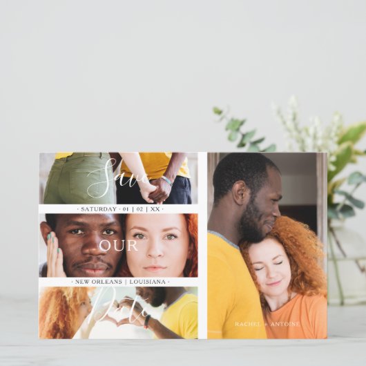 Papier Budget Romantique 4 Mariage engagé Photos Collage (Debout devant)