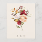 Papier Budget Romantique Automne Floral Mariage d'ivoire (Dos)