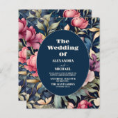 Papier Budget Romantique Fleurs Roses Douces Mariage (Devant / Derrière)