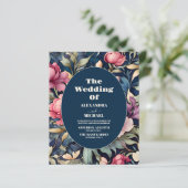 Papier Budget Romantique Fleurs Roses Douces Mariage (Debout devant)