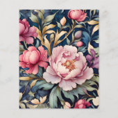 Papier Budget Romantique Fleurs Roses Douces Mariage (Dos)