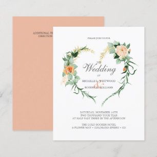 Papier BUDGET Romantique Floral Heart Mariage de couronne