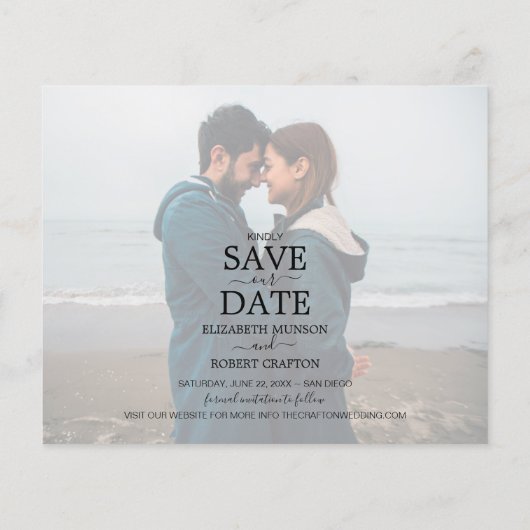 Papier Budget Romantique Script Mariage Photo Enregistrer (Dos)