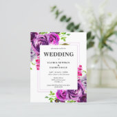 Papier Budget Romantique violet Faire-part de mariage flo (Debout devant)