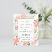 Papier Budget rose blanc Floral Russe Faire-part de maria (Debout devant)