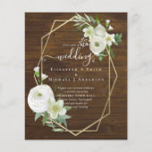 Papier BUDGET Rose Blanche Verdure Or Wedding (Devant)