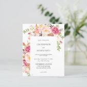 Papier Budget Rose Blush Floral Blanc 2 Mariage (Debout devant)