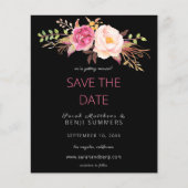 Papier Budget Rose Blush Floral Enregistrer la date - Noi (Devant)