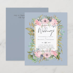 Papier BUDGET Rose Blush Floral Sage Mariage