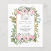 Papier BUDGET Rose Blush Floral Sage Mariage (Devant)