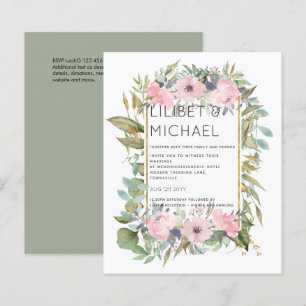 Papier BUDGET Rose Blush Floral Sage Mariage