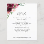 Papier Budget Rose & Bourgogne Floral 7 Détails (Devant)