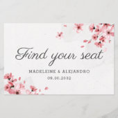 Papier Budget rose cerisier fleurit trouver votre siège (Dos)