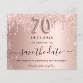 Papier Budget rose de 70e anniversaire enregistrer la car (Devant)