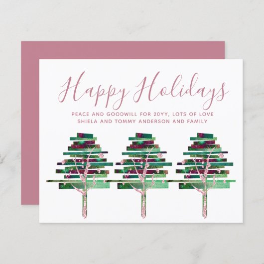 Papier Budget Rose de Noël Invitations d'or, lettre (Devant / Derrière)