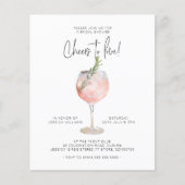 Papier Budget rose encourt à aimer Fête des mariées Invit (Devant)