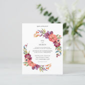 Papier Budget rose et prune Tropical Floral V3 Mariage (Debout devant)