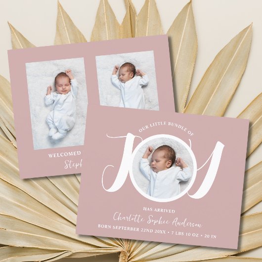 Papier Budget rose fille trois Faire-part de naissance ph