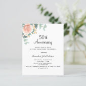 Papier budget rose fleurie rose 50e anniversaire mariage (Debout devant)