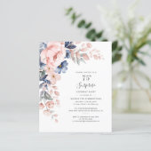 Papier Budget Rose Floral 75e anniversaire Invitation (Debout devant)