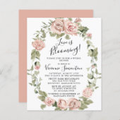 Papier Budget Rose Floral Amour est la Fête des mariées f (Devant / Derrière)