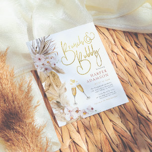 Papier Budget Rose Floral Boho Pampas Grass Brunch Bubbly