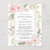Papier Budget Rose Floral Brunch Bubbly Invitation (Devant)