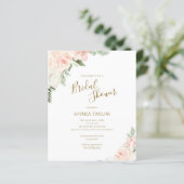 Papier Budget Rose Floral Budget Nuptiale Douche Invitati (Debout devant)
