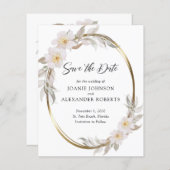 Papier Budget Rose Floral Élégant Foliage Enregistrer la (Devant / Derrière)