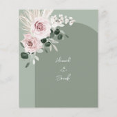 Papier Budget Rose Floral Eucalyptus Sage Mariage Invitat (Dos)
