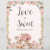 Papier Budget Rose Floral High Tea L'amour nuptial est do (Devant)