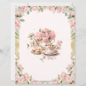 Papier Budget Rose Floral High Tea Party déverser le thé (Dos)
